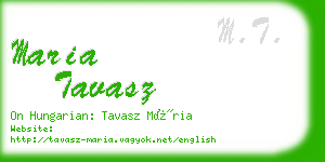 maria tavasz business card